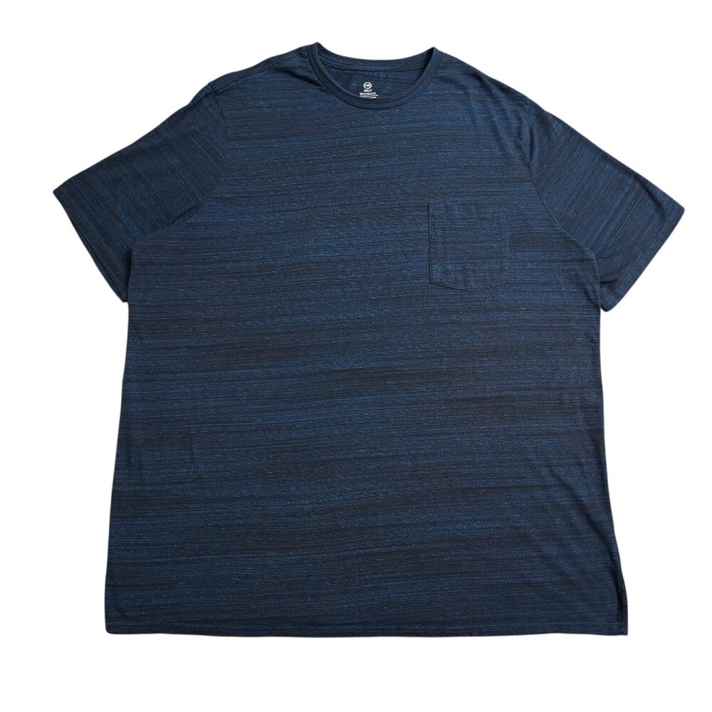 Harbor Bay Short Sleeve Tshirt Mens 3XLT Blue Heather Pocket Breathable Comfy